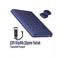 Çift Kişilik Şişme Yatak - 2 Yastık Ve El Pompası Hediyeli