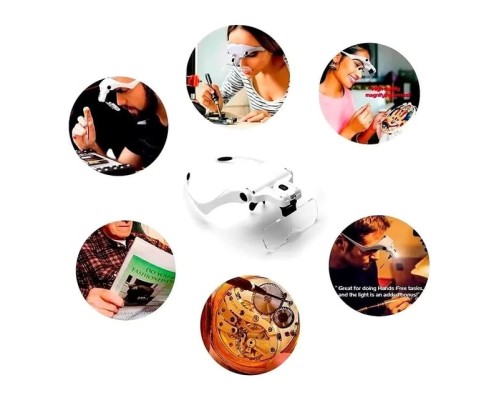 Şarjlı Gözlük Büyüteç Çalışma Büyüteci 5 Lensli 9892b2c