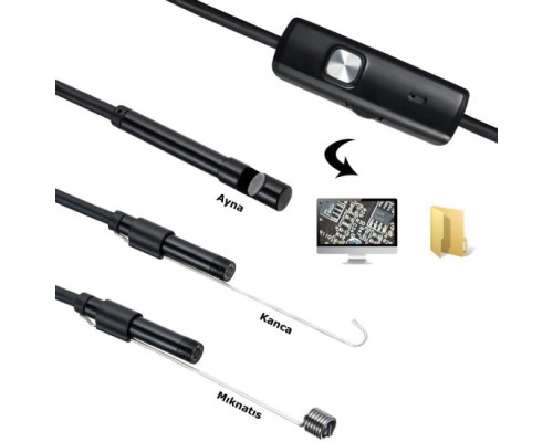 2M Endoskop 3 in 1 Yılan Kamera USB Micro Usb Type-C 2M Sert Kablo 2M Endoskop 3 in 1 Yılan Kamera USB Micro Usb Type-C 2M Sert Kablo