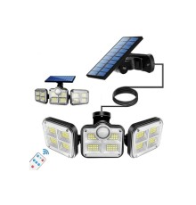 Kumandalı Solar Güneş Enerjili 122 Ledli Hareket Sensörlü Bahçe Aydınlatma Sokak Lambası