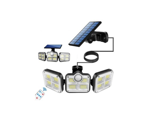 Kumandalı Solar Güneş Enerjili 122 Ledli Hareket Sensörlü Bahçe Aydınlatma Sokak Lambası