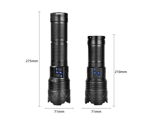 PeakStar PS-1998 Ultra Parlak Su Geçirmez Zoomlu Güçlü 200w 30000 Lümen Şarjlı Bekçi Avcı Kamp El Feneri