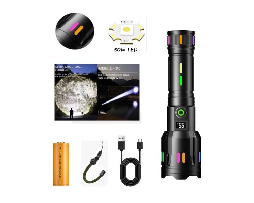 PS-9885 Profesyonel Zoomlu 50W Şarjlı Powerbank Avcı Polis El Feneri PS-9885 Profesyonel Zoomlu 50W Şarjlı Powerbank Avcı Polis El Feneri