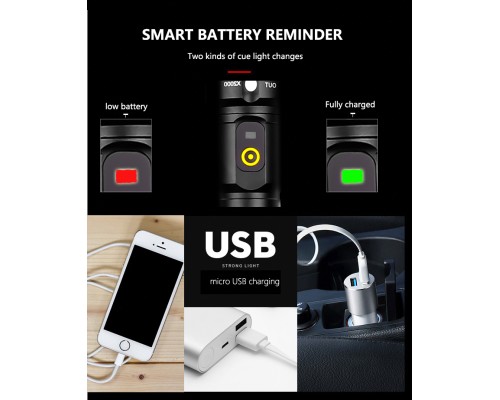 PeakStar PS-080 Zoomlu Xhp 50 Led USB Şarj Edilebilir Profesyonel El Feneri PeakStar PS-080 Zoomlu Xhp 50 Led USB Şarj Edilebilir Profesyonel El Feneri