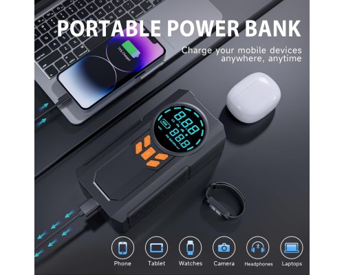 4 in 1 Çok İşlevli 150 PSI 7.4 V 8000 mAh Powerbank Özellikli Hava Oto Kompresörü 4 in 1 Çok İşlevli 150 PSI 7.4 V 8000 mAh Powerbank Özellikli Hava Oto Kompresörü