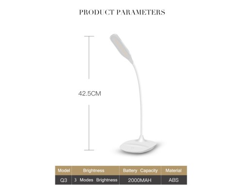 PS-003 Şarjlı Dokunmatik Kademeli 3 Farklı Ayarlanabilir Işık Şiddeti Ledli USB'li Masa Lambası PS-003 Şarjlı Dokunmatik Kademeli 3 Farklı Ayarlanabilir Işık Şiddeti Ledli USB'li Masa Lambası