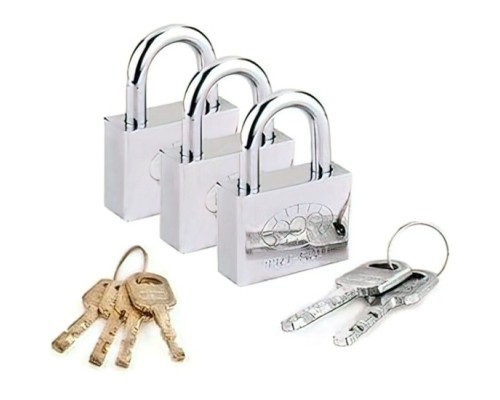 Tek Anahtarla Açılan  4 Lü Set Paslanmaz Çelik Asma Kilit