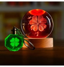 Yonca Tasarımlı Renk Değiştiren Anahtarlık Ve Usb li Cam Küre