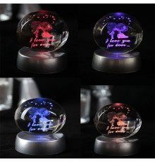 Mutlu Çiftler Tasarımlı Renk Değiştiren Cam Küre