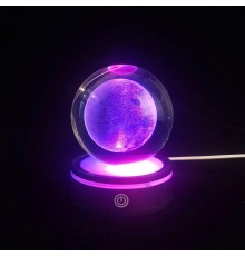 USB'li Plastik Altlıklı Dolunay Dönen Cam Küre