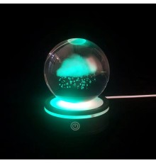 Yağmur Bulutu Tasarımlı USB'li Dönen Cam Küre