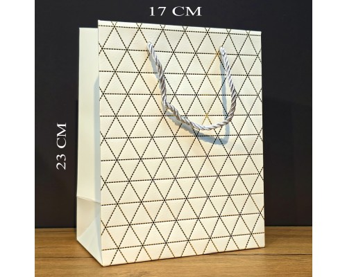 Beyaz Desenli Küçük Boy Hediye Çantası