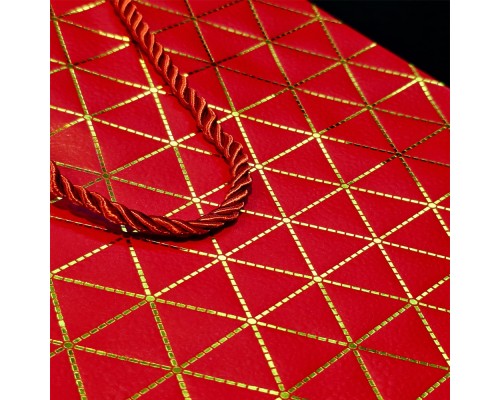 Küçük Boy Kırmızı Gold Renkli Karton Çanta