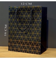 Mini Boy Siyah Gold Yaldızlı Karton Çanta