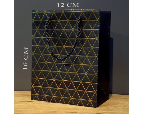 Mini Boy Siyah Gold Yaldızlı Karton Çanta