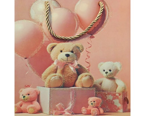 Sevimli Ayıcık Tasarımlı Küçük Boy Hediye Çantası