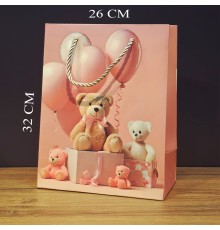 Büyük Boy Sevimli Ayıcıklar Tasarımlı Hediyelik Çanta