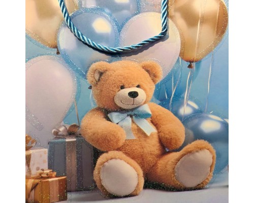 Büyük Boy Ayıcıklı Karton Hediye Çantası