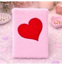 Kalpli Pembe Peluş Defter