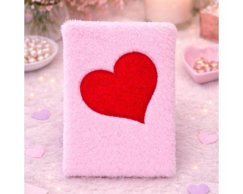 Kalpli Pembe Peluş Defter