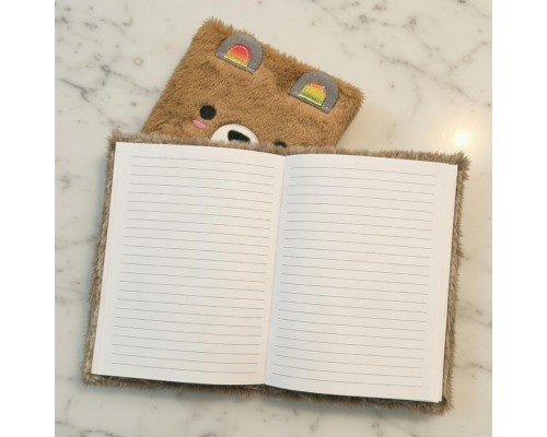 Sevimli Peluş Çizgili Defter