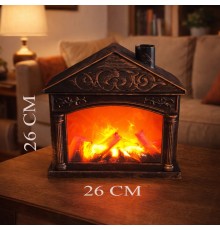 Dekoratif Led'li Ev Tasarımlı Şömine