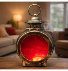 Dekoratif Tasarımlı Led Işıklı Alev Efektli Dekoratif Şömine Fener