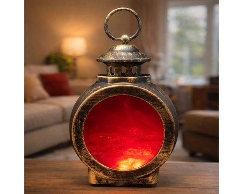 Dekoratif Tasarımlı Led Işıklı Alev Efektli Dekoratif Şömine Fener