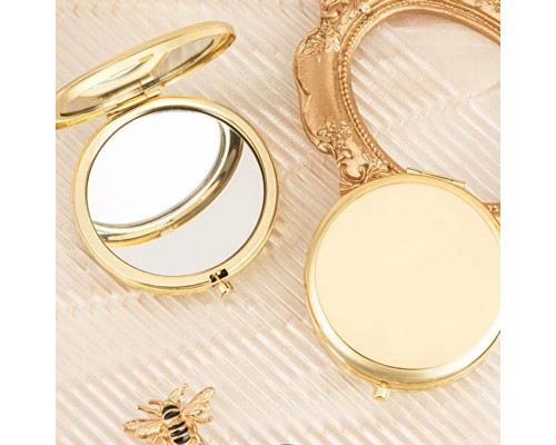Gold Kapaklı Makyaj Cep Aynası