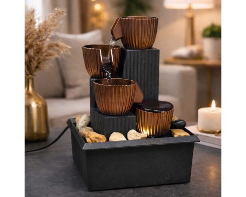 Led Işıklı Dekoratif Su Şelalesi