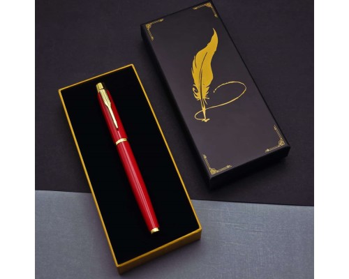 Tüylü Kalem Motif Kutulu Kırmızı Roller Kalem