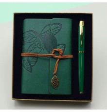 Yeşil Renk Defter Kalem Kutulu Set