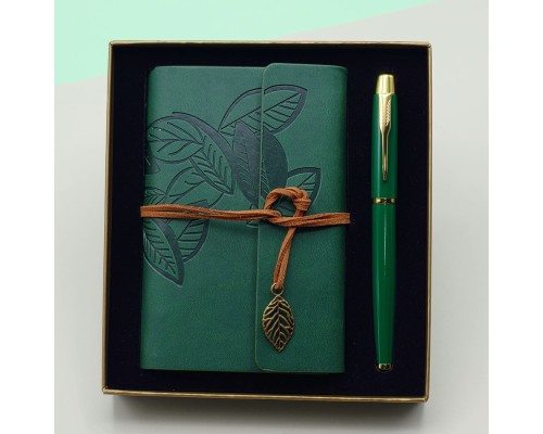 Yeşil Renk Defter Kalem Kutulu Set
