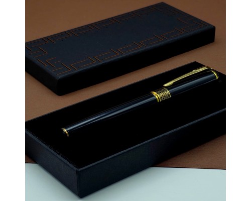 Gold İşlemeli Siyah Metal Roller Kalem