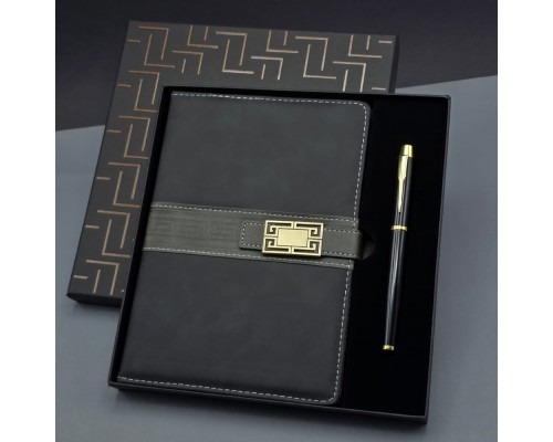 Siyah Tokalı Tarihsiz Ajanda Defter Kalem Set