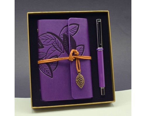 Özel Renk Deri Defter Ve Roller Metal Kalem