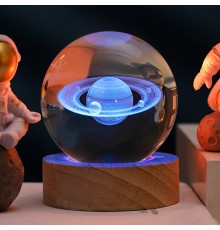 Renk Değiştiren Satürn Gezegen Cam Küre