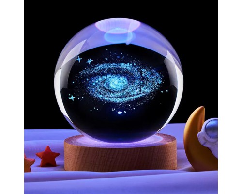 Toz Bulutu Tasarımlı Renk Değiştiren Usb'li Cam Küre Ve Işıklı Anahtarlık