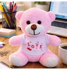 Love Tişörtlü Pembe Ayıcık