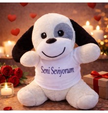 Seni Seviyorum Tişörtlü Sevimli Peluş Köpek