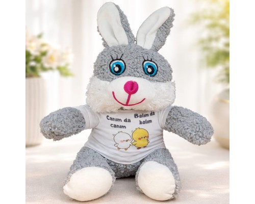 Canım Da Canım Balım Da Balım Tişörtlü Sevimli Oyuncak Tavşan