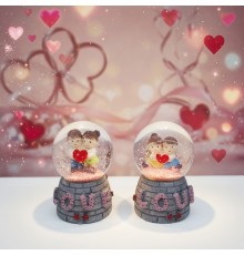 Toptan Love Tasarımlı Işıklı Mini Kar Küresi