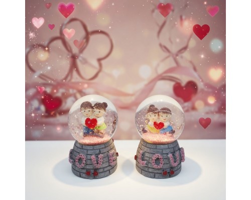 Toptan Love Tasarımlı Işıklı Mini Kar Küresi