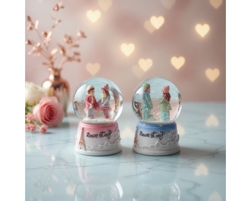 Toptan Love Story Işıklı Mini Kar Küresi