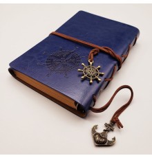 Lacivert Pusula Deri Defter