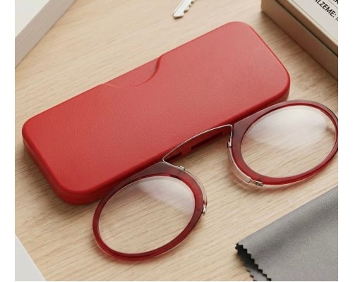 Nikula Burun Üstü Mini Sapsız 2.5x Gözlük Büyüteç - Kırmızı