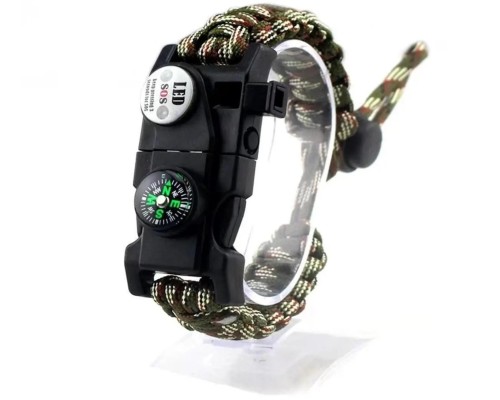 Pusula,Fenerli Yüksek Desibel Düdüklü Hayatta Kalma Kamp Bilekliği - AÇIK YEŞİL