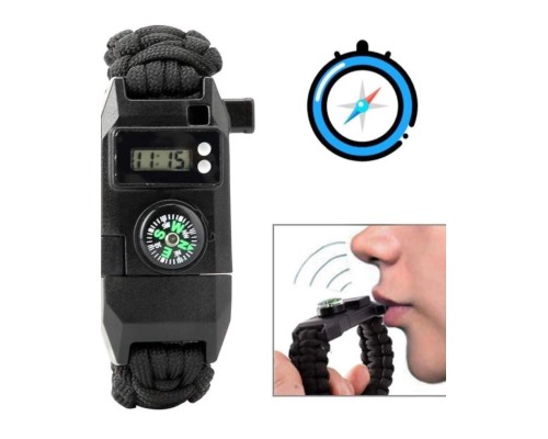 Paracord Dijital Saat Düdük Hayatta Kalma Kamp Bilekliği
