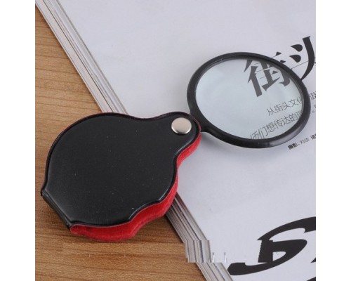 5X-50Mm-Mini Büyüteç Cepte Taşınan Optik Lens Katlanabilir Deri Kaplama Xx1051