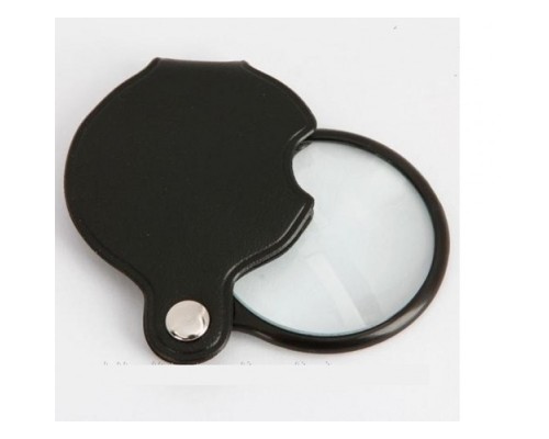 5X-50Mm-Mini Büyüteç Cepte Taşınan Optik Lens Katlanabilir Deri Kaplama Xx1051